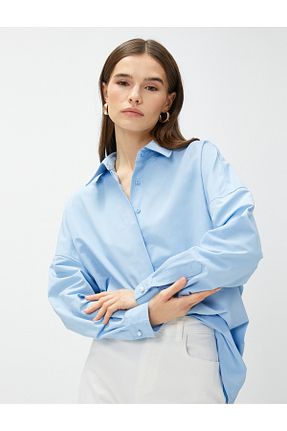 پیراهن آبی زنانه اورسایز Koton - کد 640257889