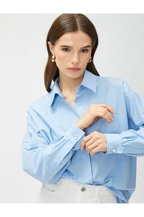 پیراهن آبی زنانه اورسایز Koton - کد 640257889