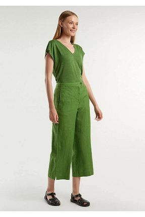 شلوار سبز زنانه کتان United Colors of Benetton - کد 835605521