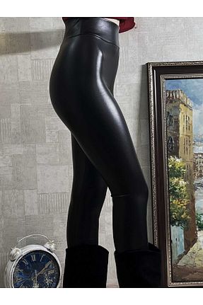ساق شلواری مشکی زنانه چرم مصنوعی MODA - کد 885695320
