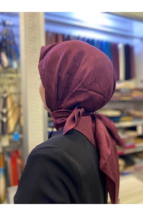 شال زرشکی زنانه پنبه پلی استر Aker - کد 885695735