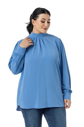 بلوز سایز بزرگ سرمه ای زنانه رگولار DISENTIS MODEST - کد 885717698