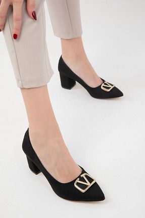 کفش پاشنه بلند کلاسیک مشکی زنانه چرم مصنوعی SOHO - کد 885712554