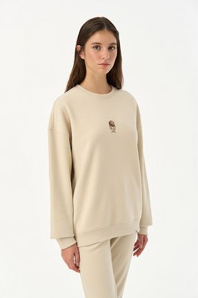 سوئیشرت بژ زنانه ساده WWF Market - کد 856332121