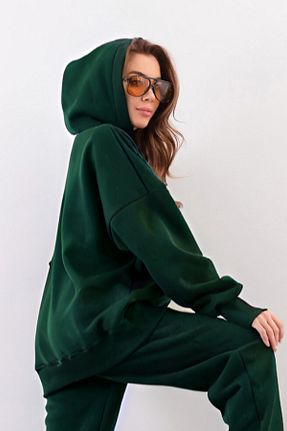 سوئیشرت سبز زنانه ساده CMZ COLLECTİON - کد 885741050