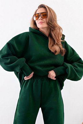 سوئیشرت سبز زنانه ساده CMZ COLLECTİON - کد 885741050
