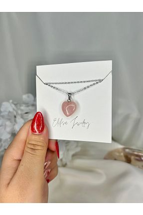 گردنبند جواهر صورتی زنانه سنگ طبیعی Elifsu Jewelry - کد 885744130