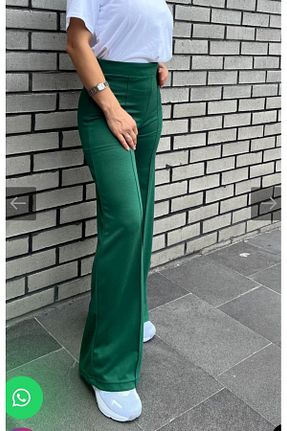 شلوار کرمگن سبز زنانه پاچه گشاد Besinistanbul - کد 885750552