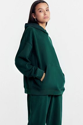 سوئیشرت سبز زنانه ساده CMZ COLLECTİON - کد 885747015