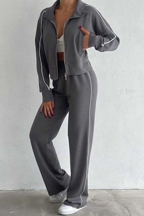ست بالاتنه و پائین تنه متالیک زنانه بافتنی Swana - کد 874997460