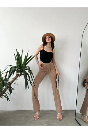 شلوار بژ زنانه پارچه Laviera - کد 878448945