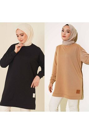سوئیشرت حجاب مشکی زنانه پنبه پلی استر BYKUZEYARAS - کد 885757709