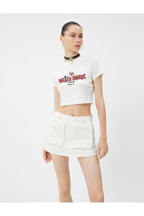 شلوارک و برمودا سفید زنانه Relaxed Koton - کد 752379494