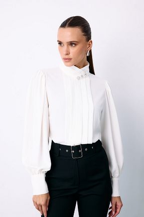 بلوز نباتی زنانه ساده Sateen - کد 885769405