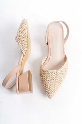 کفش پاشنه بلند کلاسیک بژ زنانه حصیر Shoesers - کد 834638357