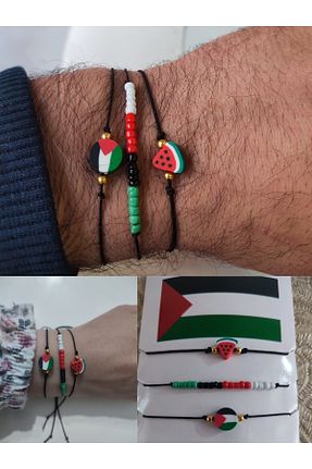 دستبند جواهر رنگی زنانه منجق BYZ Leather - کد 872415328