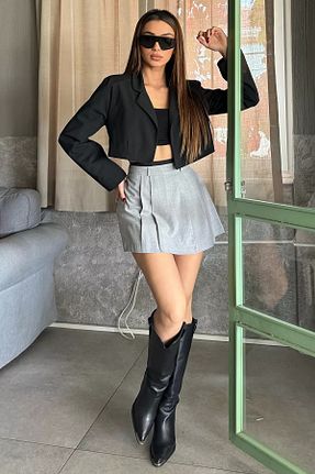 دامن طوسی زنانه ساده GÜLSELİ - کد 885876900