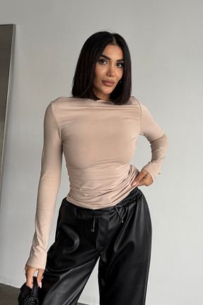 بلوز بژ زنانه ساده Bipantolon - کد 885904680