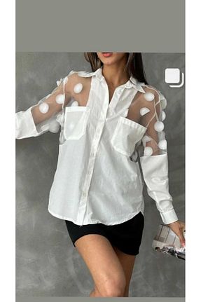 پیراهن سفید زنانه گشاد NÜANS MODA - کد 885916426