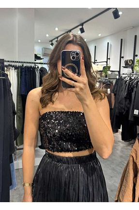 بلوز مشکی زنانه ساده Butik - کد 885953632