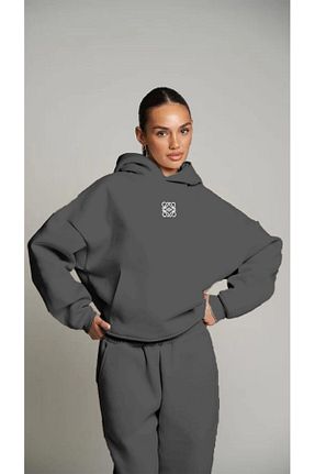 سوئیشرت طوسی زنانه چاپی The Champ Clothing - کد 888351477