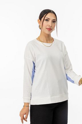 سوئیشرت سفید زنانه طرح دار TUĞBA ERGÜL - کد 885972232