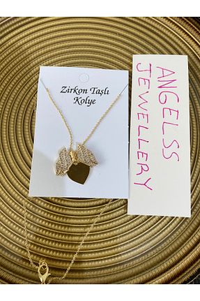 گردنبند جواهر طلائی زنانه استیل ضد زنگ ANGELSS JEWELLERY - کد 885975330