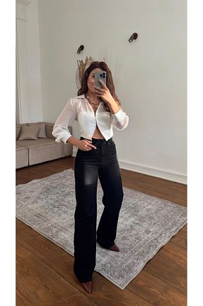 شلوار جین مشکی زنانه فاق بلند Fistan Byn Melisa - کد 885982067