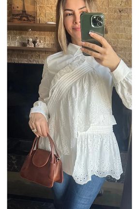 تونیک حجاب سفید زنانه پنبه ای Cardella - کد 885981331