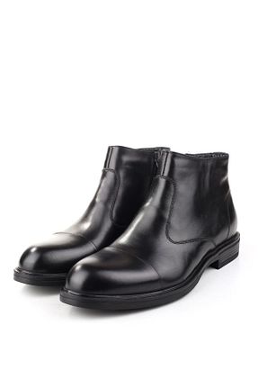 بوت / نیم بوت مشکی مردانه چرم خالص DELFİNO - کد 874766416