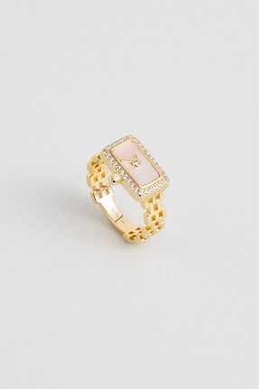 انگشتر نقره زرد زنانه زیرکن So Chic - کد 885990808