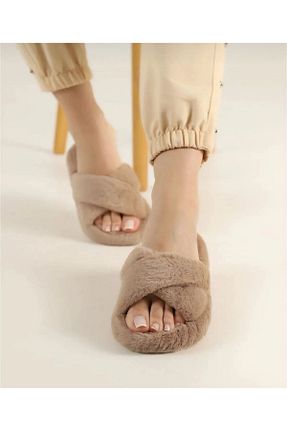 دمپائی خانگی قهوه ای زنانه مخملی redtan - کد 885994220