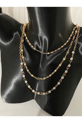 گردنبند استیل ( فولاد ) طلائی زنانه استیل (فولاد) idylateiler - کد 885993869