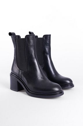 بوت / نیم بوت مشکی زنانه چرم خالص Capone Outfitters - کد 872187825