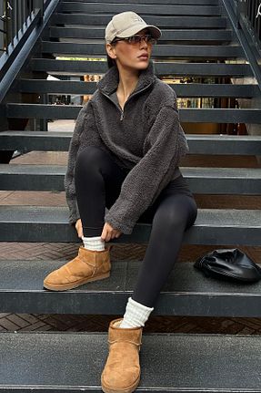 سوئیشرت طوسی زنانه ساده Madmext - کد 885892843