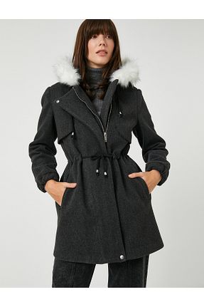 کاپشن طوسی زنانه رگولار Koton - کد 377610418