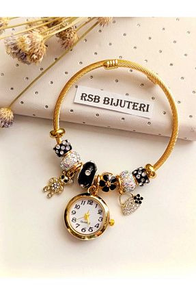دستبند استیل (فولاد) زرد زنانه استیل (فولاد) RSB Bijuteri - کد 830418606