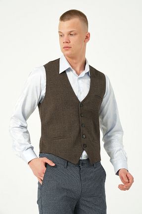 کت بلیزر قهوه ای مردانه پلی ویسکون walat - کد 885095639