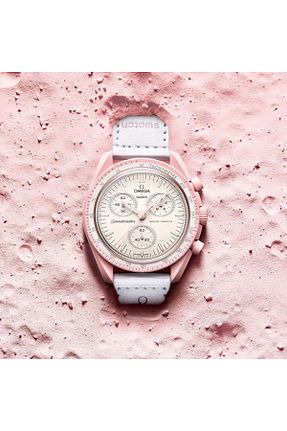 ساعت مچی صورتی زنانه 41 میلی متر Swatch - کد 886078501