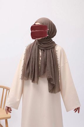 شال قهوه ای زنانه پنبه پلی استر Lemaye - کد 886104825