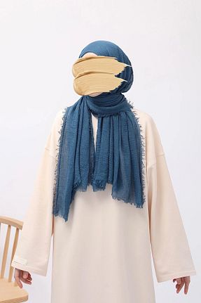 شال سرمه ای زنانه پنبه پلی استر Lemaye - کد 886105020