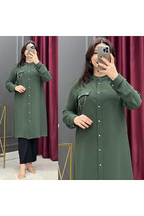 تونیک حجاب خاکی زنانه پنبه پلی استر GK - کد 886160648