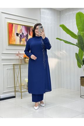 ست بالاتنه و پائین تنه سرمه ای زنانه پنبه پلی استر GK - کد 886125330
