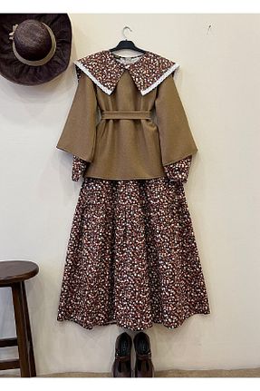لباس قهوه ای زنانه بافتنی KÜÇÜĞÜM BUTİK - کد 472885079