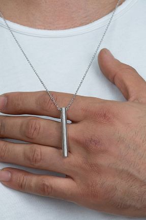 گردنبند استیل ( فولاد ) سفید مردانه فلزی Takı Dükkanı - کد 36770196