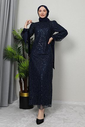 لباس حجاب سرمه ای زنانه رگولار GİZ AGİYİM - کد 886167250