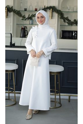ست بالاتنه و پائین تنه حجاب سفید زنانه کلوش azeemprive - کد 886189940