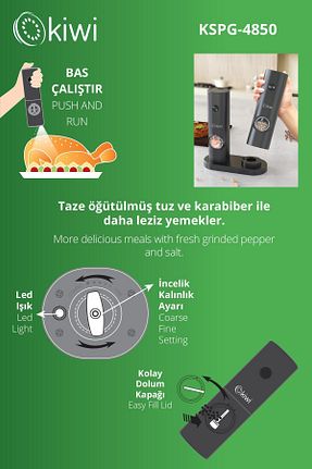 آسیاب قهوه و ادویه مشکی پلاستیک Kiwi - کد 750504098