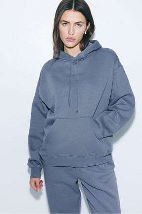 سوئیشرت آبی زنانه ساده H&M - کد 886207334