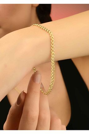 دستبند طلا زرد زنانه 14 عیار Hasalp Kuyumculuk - کد 886316394